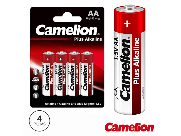 PILHA ALCALINA LR6/AA 1.5V 4X BLISTER CAMELION 1