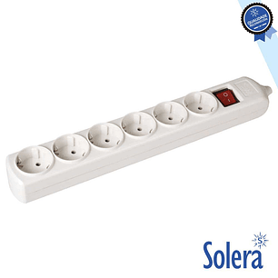 TOMADA ELÉTRICA COM 6 SAÍDAS SCHUKO INTERRUPTOR SOLERA