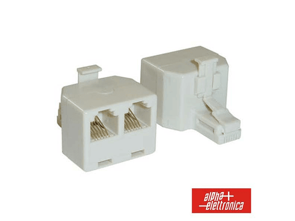 ADAPTADOR DE TELEFONE 8P8C 2FÊMEA / 1MACHO 1