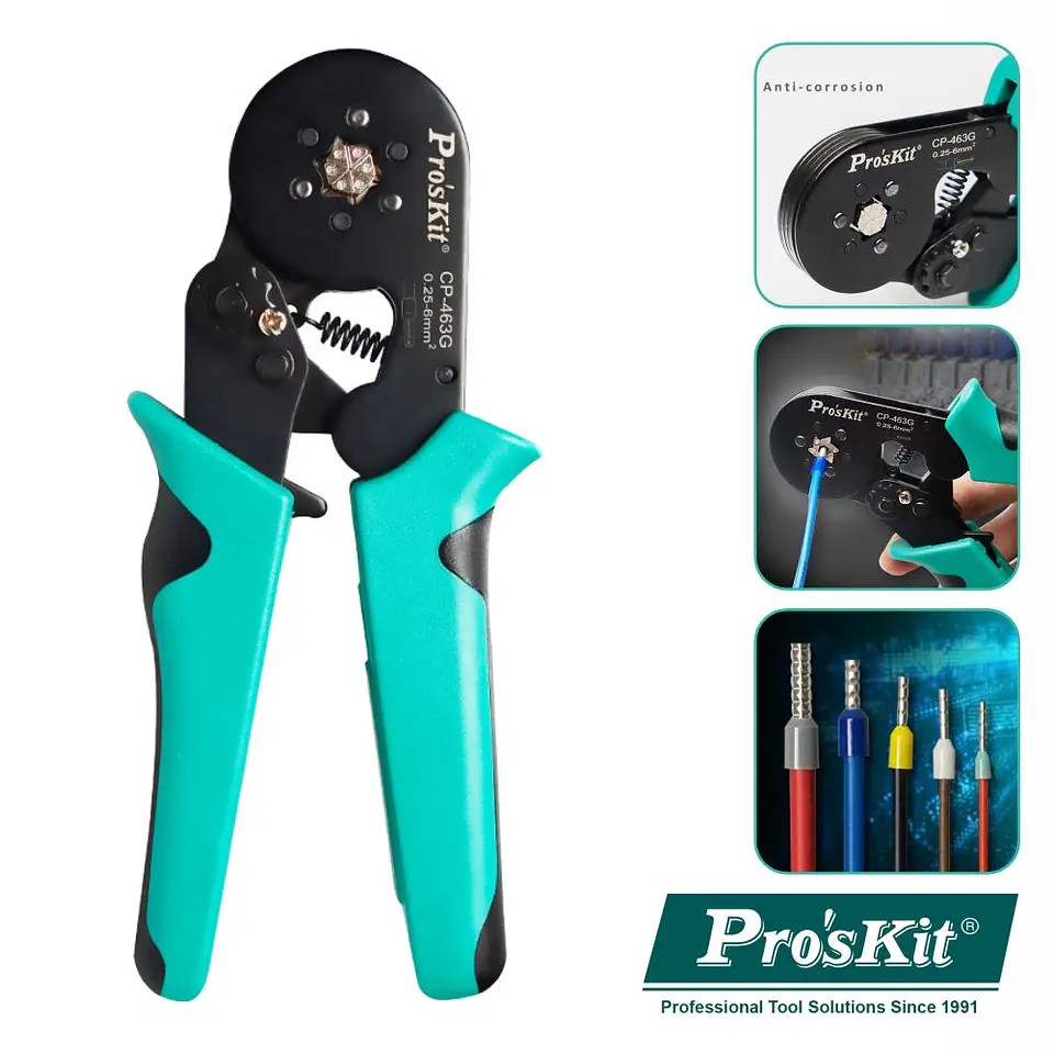 ALICATE DE CRAVAR PONTEIRAS EXAGONAL 0.25/6MM² PROSKIT 1