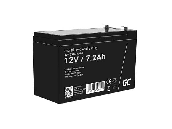 BATERIA CHUMBO GEL AGM 12V 7.2A GREEN CELL 1