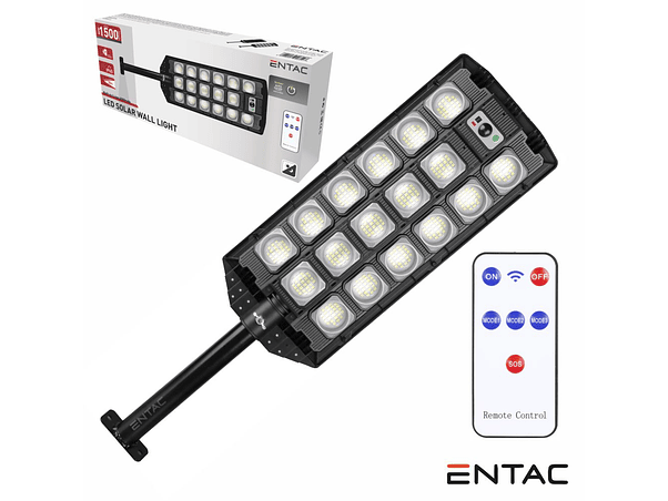 CANDEEIRO EXTERIOR 80W COM SENSOR MOVIMENTO E PAINEL SOLAR 1