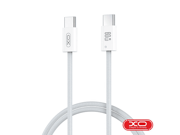 CABO USB-C MACHO / USB-C MACHO 60W 1M BRANCO XO 1