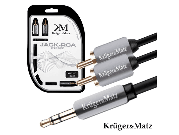CABO JACK 3.5MM MACHO ST / 2-RCA MACHO 1.8M KRUGER MATZ 1