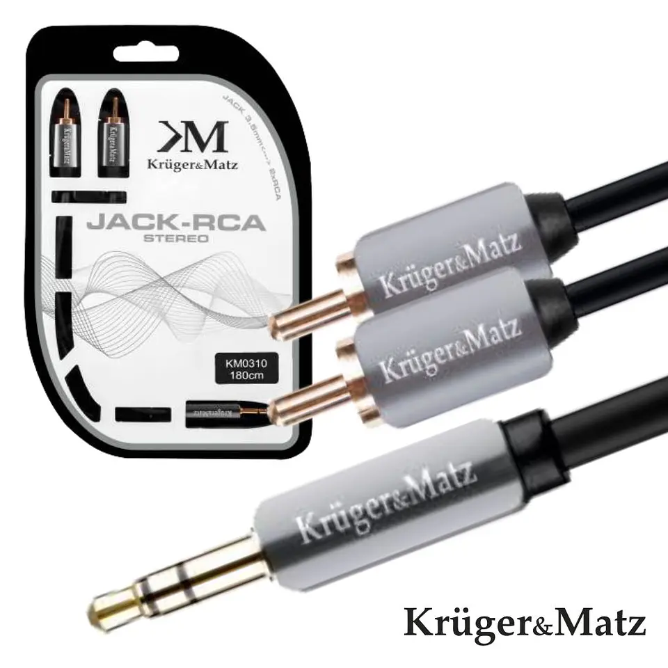 CABO JACK 3.5MM MACHO ST / 2-RCA MACHO 1.8M KRUGER MATZ 1