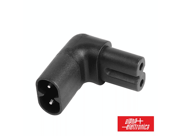 FICHA ALIMENTAÇÃO IEC C7 FÊMEA PARA IEC C8 MACHO 90º 1