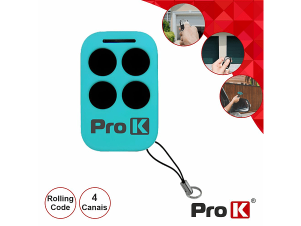 TELECOMANDO GARAGEM UNIVERSAL 4 CANAIS ROLLING CODE PROK 1