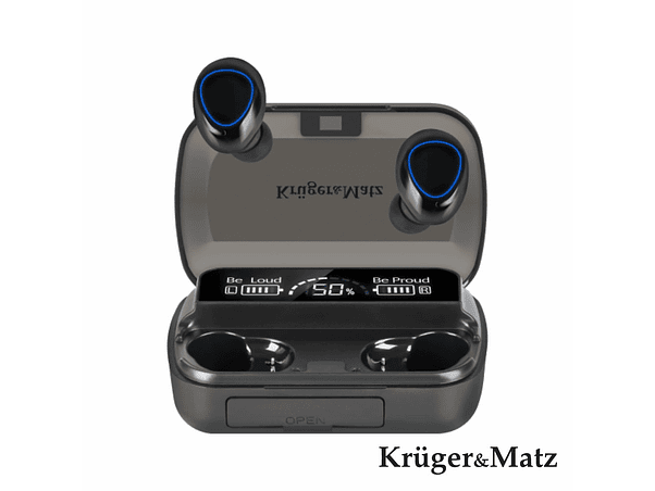 AUSCULTADORES EARBUDS BLUETOOTH PRETO IPX4 KRUGERMATZ 1