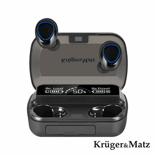 AUSCULTADORES EARBUDS BLUETOOTH PRETO IPX4 KRUGERMATZ