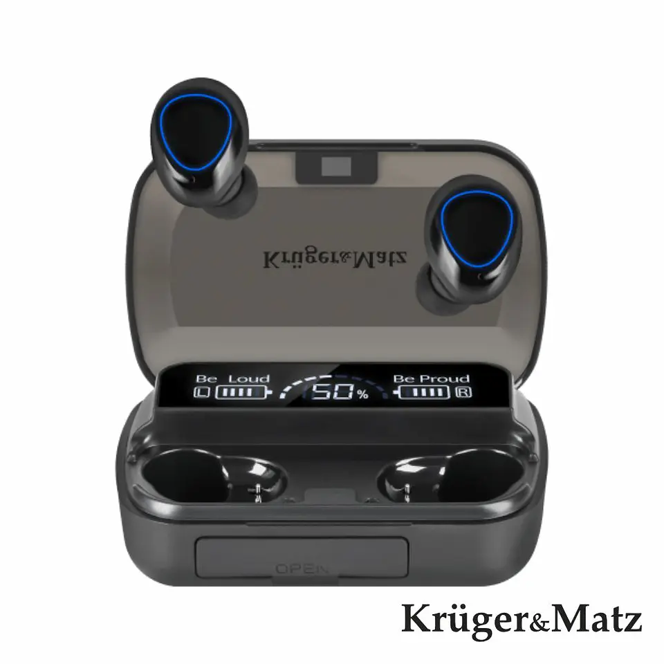 AUSCULTADORES EARBUDS BLUETOOTH PRETO IPX4 KRUGERMATZ 1