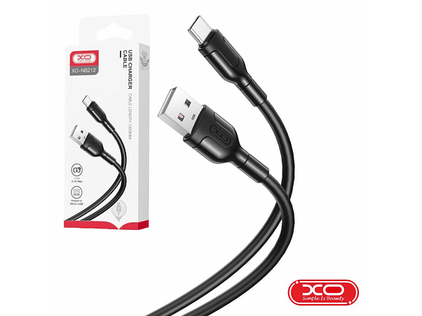 CABO USB-A 2.0 MACHO / USB-C 2.1A 1M PRETO XO 1