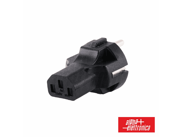 FICHA ALIMENTAÇÃO IEC C13 FÊMEA PARA SCHUKO 16A MACHO 1