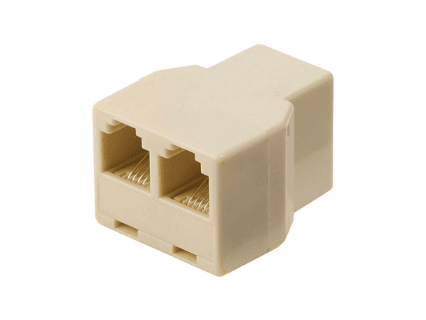 FICHA ADAPTADORA RJ11 FÊMEA PARA 2 RJ11 FÊMEA 1