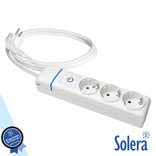 TOMADA ELÉTRICA COM 3 SAÍDAS INTERRUPTOR 1.5M BRANCO SOLERA
