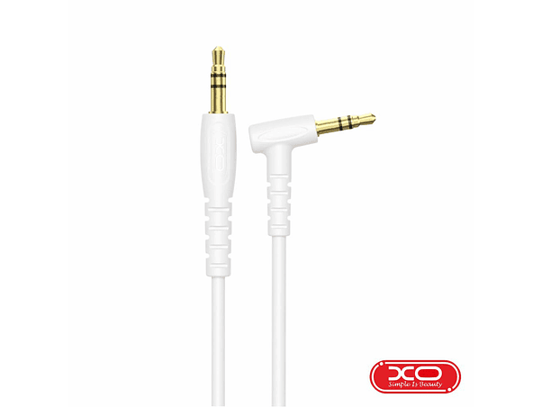 CABO JACK 3.5MM MACHO / JACK 3.5MM 90º MACHO 1M BRANCO XO 1