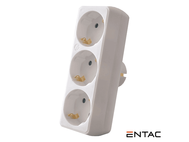 TOMADA ELÉTRICA COM 3 SAÍDAS BRANCO ENTAC 1