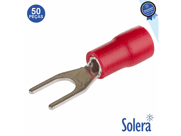 TERMINAL FORQUILHA ISOLADO VERMELHO 50X SOLERA 1