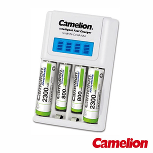 CARREGADOR PILHAS AA/AAA COM 2X AA 2300MA / 2X AAA 800 MA