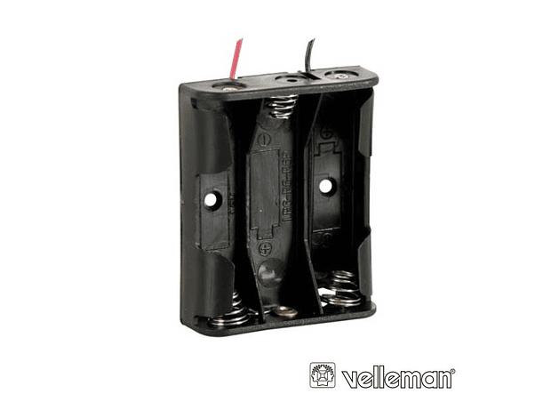 SUPORTE PARA 3 PILHAS AA COM FIO VELLEMAN 1