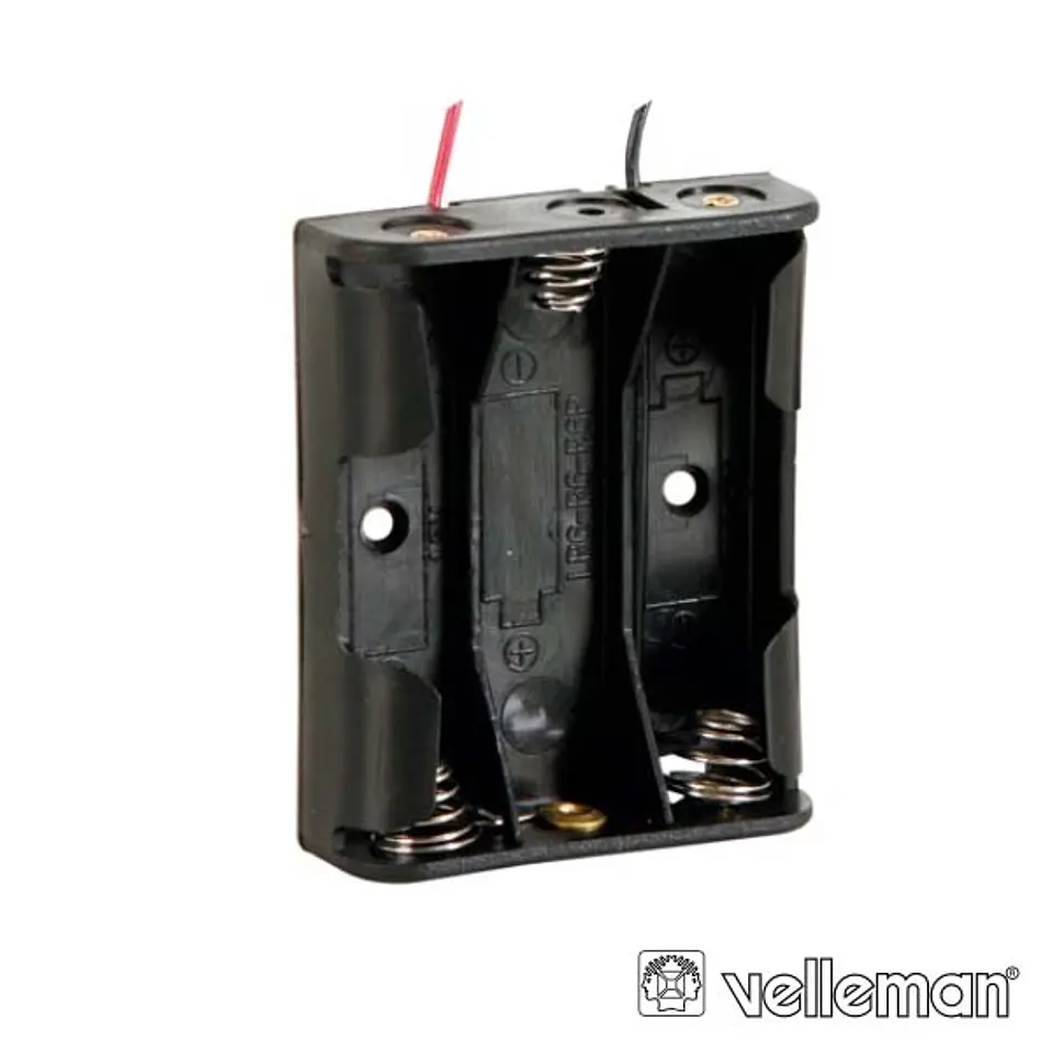 SUPORTE PARA 3 PILHAS AA COM FIO VELLEMAN 1