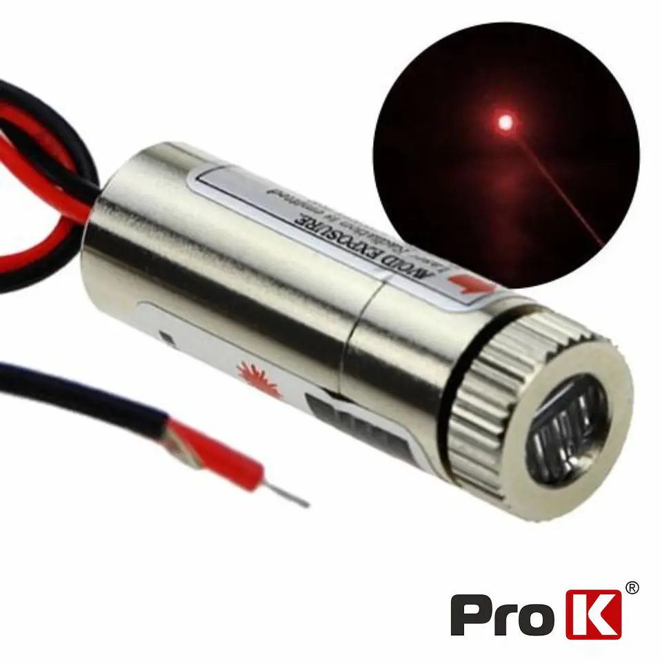 MÓDULO LASER VERMELHO 3-5V 5MW PONTO PROK 1