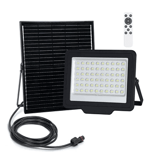 FOCO LED COM PAINEL SOLAR 200W 6500K 2000LM IP65 PRETO