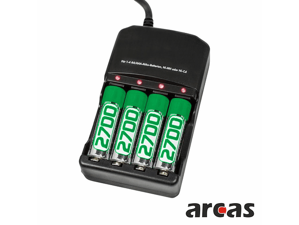 CARREGADOR UNIVERSAL AA/AAA COM 4 PILHAS AA 2700MAH 1