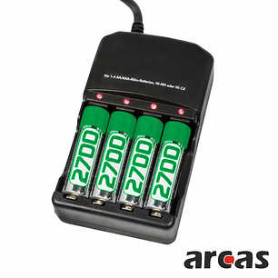 CARREGADOR UNIVERSAL AA/AAA COM 4 PILHAS AA 2700MAH