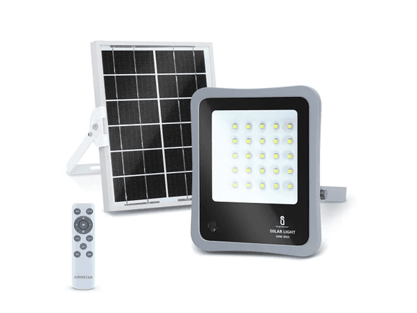 KIT FOCO LED COM PAINEL SOLAR 30W 6500K 400LM CINZENTO 1