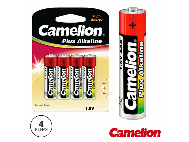 PILHA ALCALINA LR03/AAA 1.5V 4X BLISTER CAMELION 1
