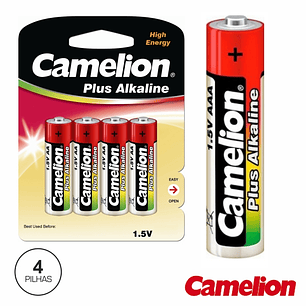 PILHA ALCALINA LR03/AAA 1.5V 4X BLISTER CAMELION