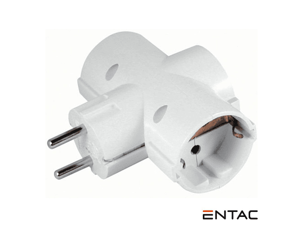 TOMADA ELÉTRICA COM 3 SAÍDAS BRANCO ENTAC 1