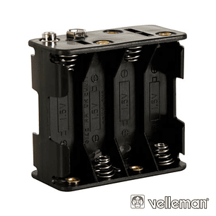 SUPORTE PARA 8 PILHAS AA COM TERMINAIS CLIP VELLEMAN