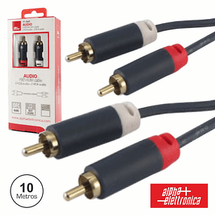 CABO 2-RCA MACHO / 2-RCA MACHO PREMIUM 10M BLISTER