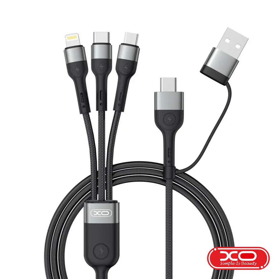 CABO USB-A/C MACHO/MICROUSB/USB-COMLIGHTNING 1.2M 60W XO 1