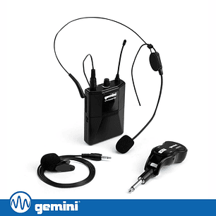 MICROFONES HEADSET + LAPELA UHF SEM FIOS GEMINI
