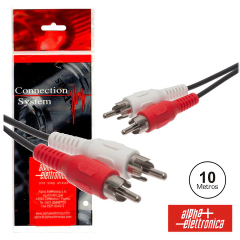 CABO 2-RCA MACHO / 2-RCA MACHO 10M PVC POLYBAG
