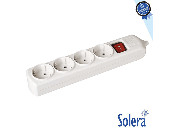 TOMADA ELÉTRICA COM 4 SAÍDAS SCHUKO INTERRUPTOR SOLERA 1