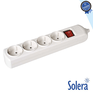 TOMADA ELÉTRICA COM 4 SAÍDAS SCHUKO INTERRUPTOR SOLERA