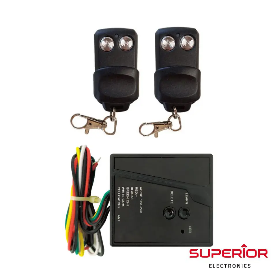 KIT EMISSOR RECEPTOR DE 2 CANAIS E 2 COMANDOS INTERIOR 1
