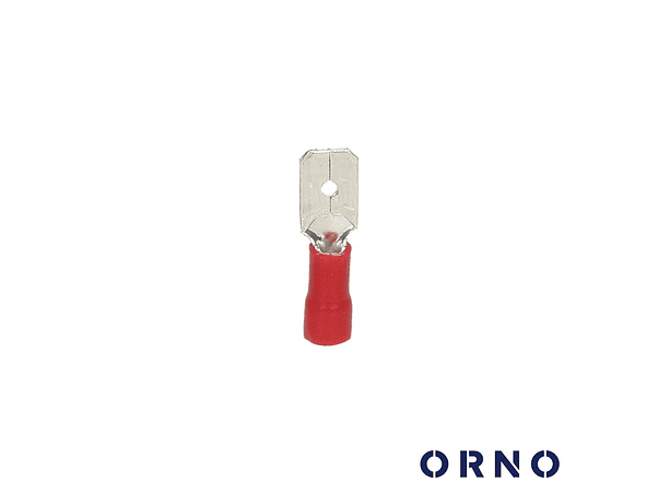 TERMINAL FASTON MACHO ISOLADO 6.3MM 10X VERMELHO ORNO 1
