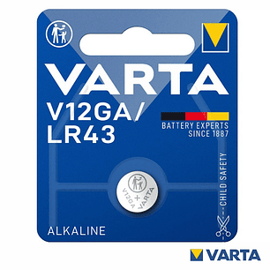 PILHA ALCALINA BOTÃO LR43/AG12/V12GA/L1142 1.5V VARTA