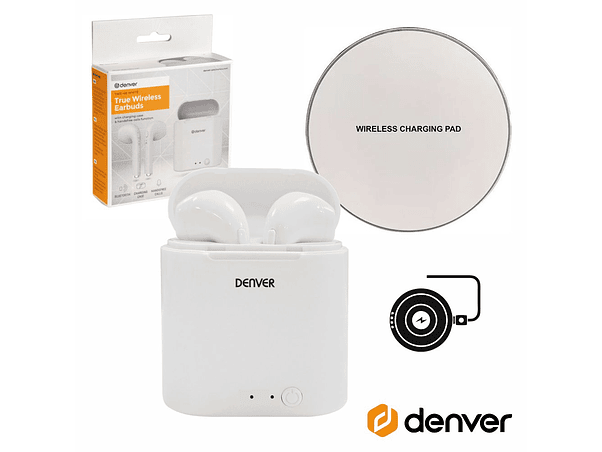 AURICULARES BLUETOOTH 5.0 COM MIC DOCK CARREGAMENTO QI DENVER 1