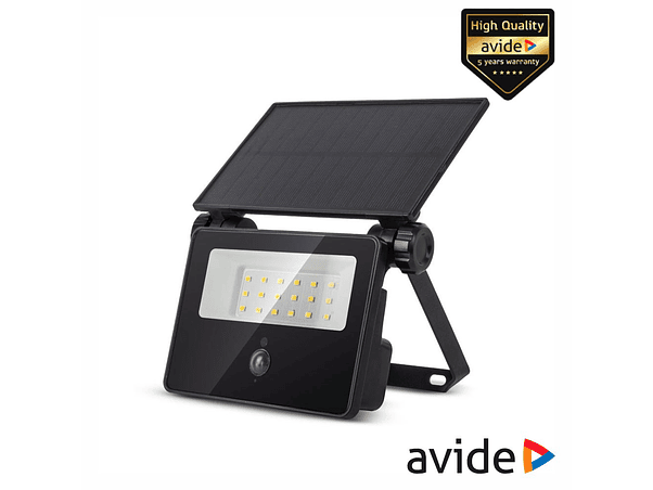 APLIQUE LED COM PAINEL SOLAR 8W IP65 4000K 700LM PIR AVIDE 1