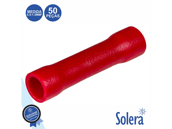 TERMINAL REDONDO ISOLADO 0.5-1.5MM² 50X VERMELHO SOLERA 1