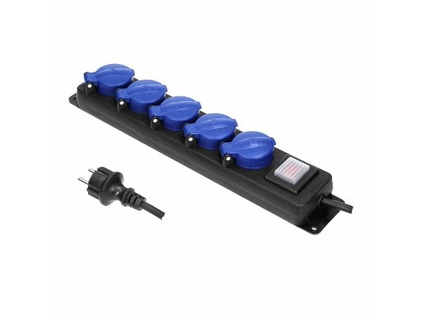 EXTENSÃO ELÉTRICA 5X SCHUKO COM INTERRUPTOR 3M IP44 ORNO 1