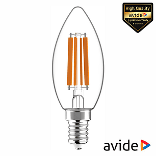 LÂMPADA LED E14 VELA FILAMENTO 6.5W 230V 4000K 806LM AVIDE
