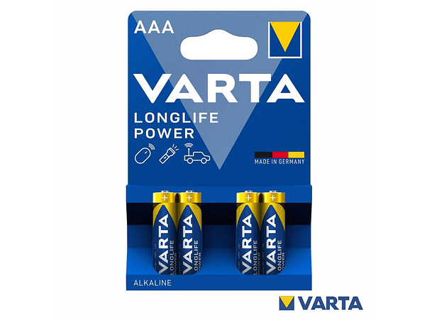 PILHA ALCALINA AAA 1.5V 4X LONGLIFE POWER VARTA 1