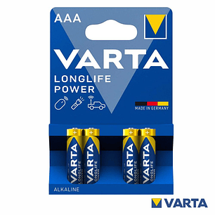 PILHA ALCALINA AAA 1.5V 4X LONGLIFE POWER VARTA