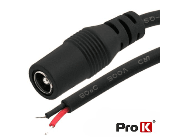 FICHA ALIMENTAÇÃO DC MACHO 5.5X2.1MM 15MM COM CABO PROK 1